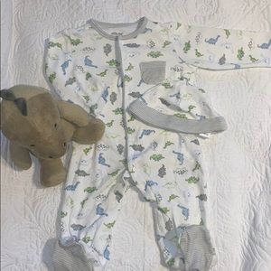 🦕🦖LITTLE ME DINOSAUR FOOTIE + HAT SET 🦕🦖